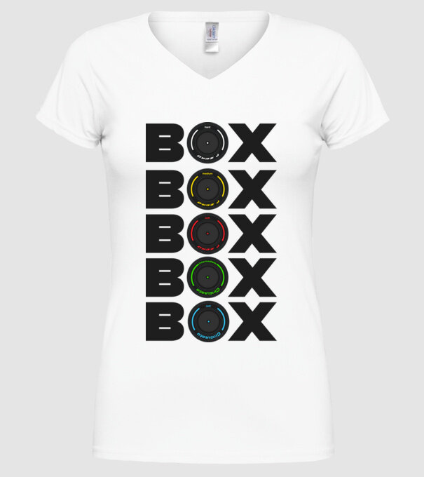 Forma1 box model alb pe tricou