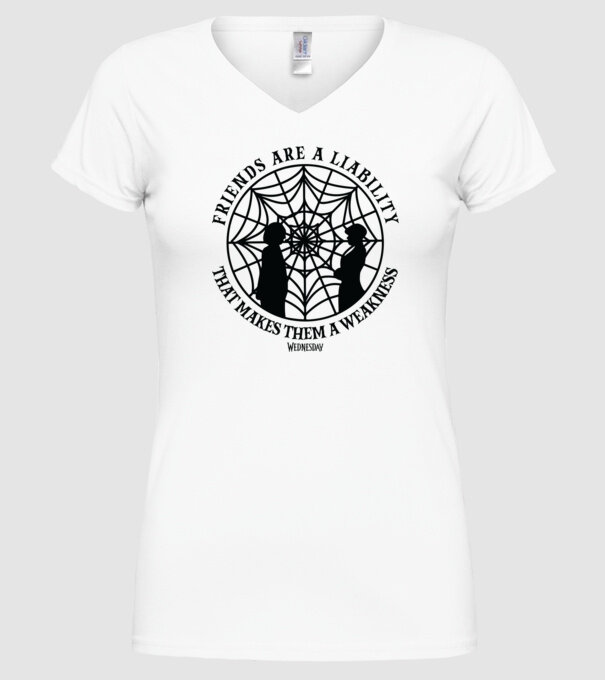 Friends are liability model alb pe tricou
