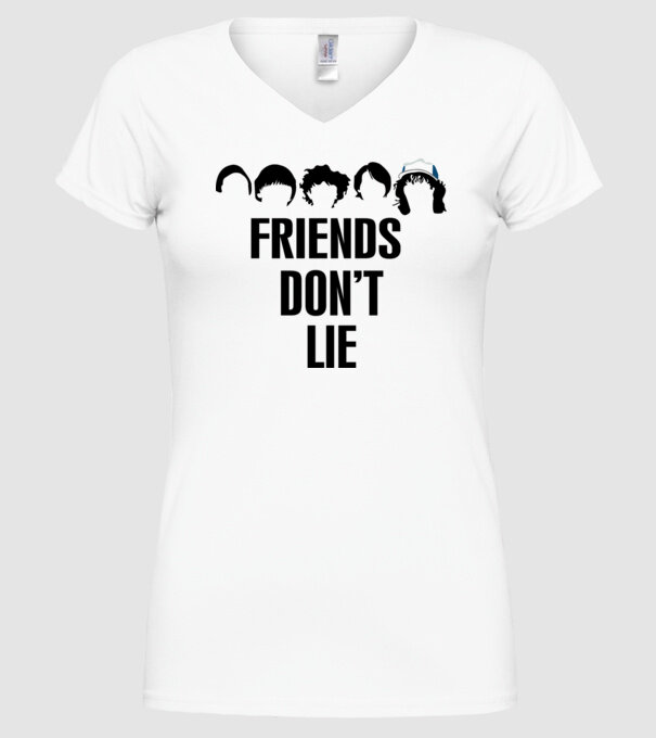 friends dont lie stranger things model alb pe tricou