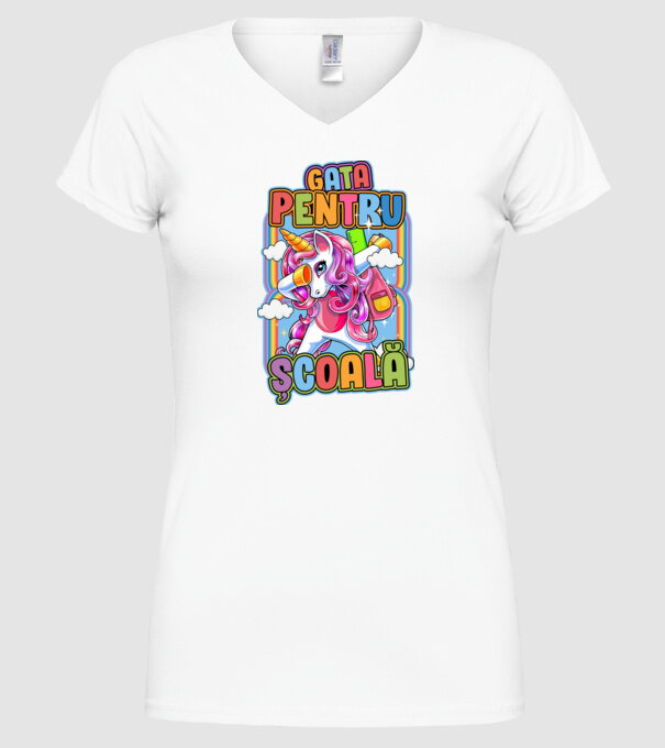 Gata pentru școală D1947707 model alb pe tricou