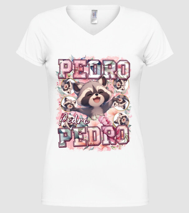 Girly Pedro model alb pe tricou