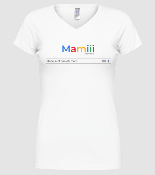 Mamiiii - Unde sunt pantofii mei? model alb pe tricou