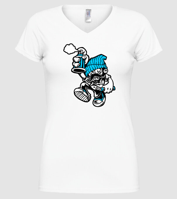 Graffiti model alb pe tricou