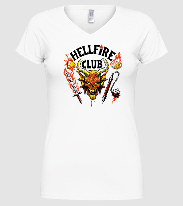 Hellfire ok model alb pe tricou