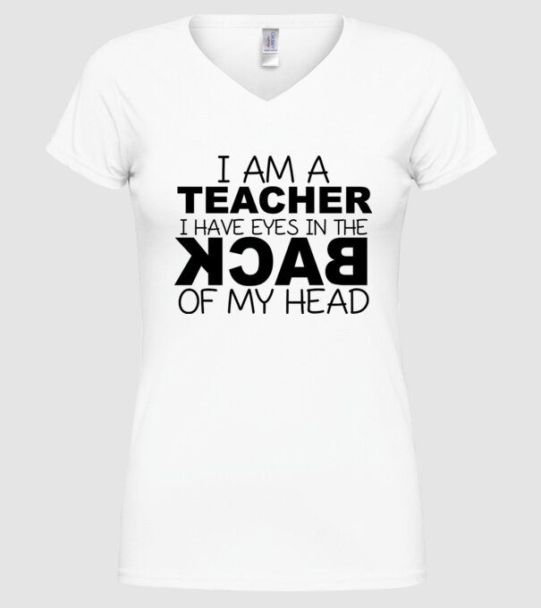I have eyes in the back of my head model alb pe tricou