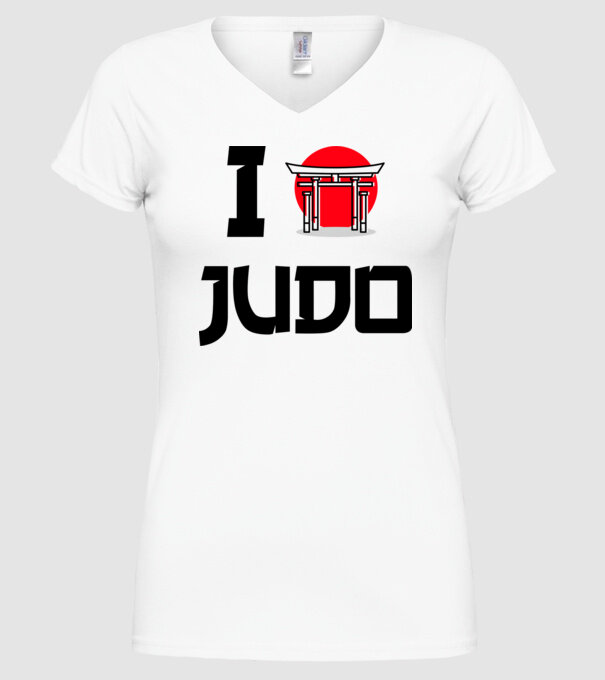 I love Judo model alb pe tricou