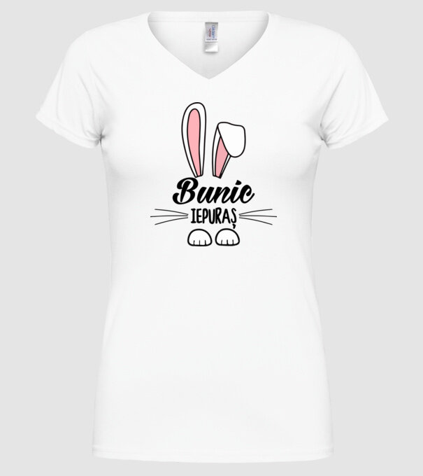 iepuraș bunic model alb pe tricou