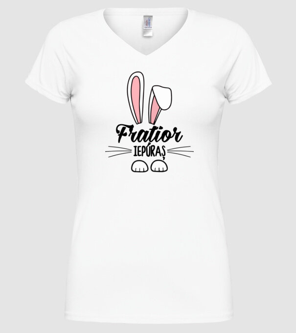 iepuraș frățior model alb pe tricou