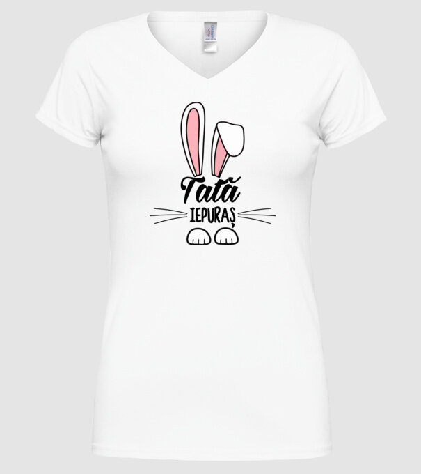 iepuraș tată model alb pe tricou