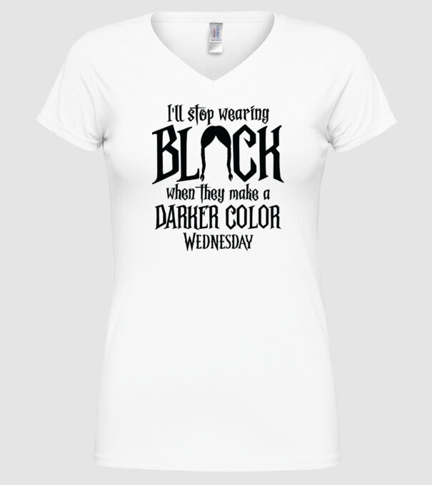 ill stop wearing black model alb pe tricou