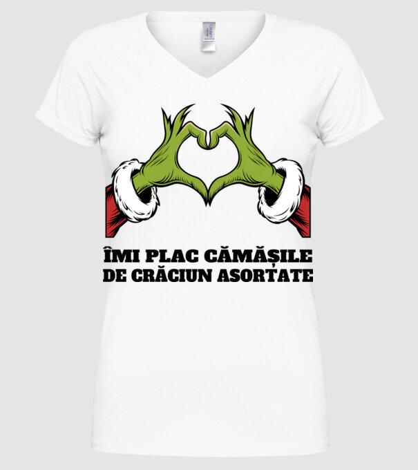 Îmi plac cămășile de crăciun asortate alb model alb pe tricou