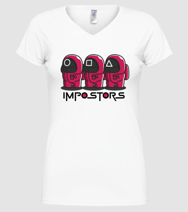 impostors squid game model alb pe tricou