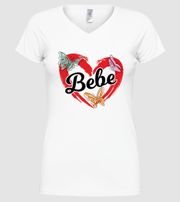 Bebe model alb pe tricou