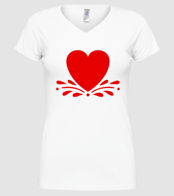 inimă Valentine model alb pe tricou
