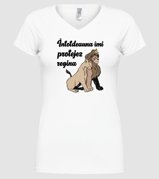 Întotdeauna îmi protejez regina model alb pe tricou