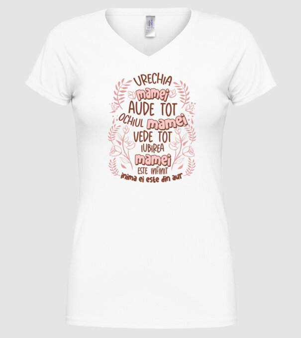 Iubirea mamei este infinit model alb pe tricou