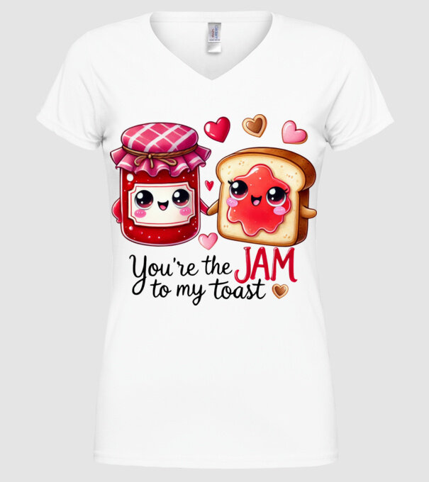 Jam to my Toast model alb pe tricou