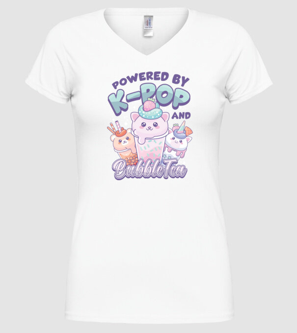K-POP BUBBLE TEA model alb pe tricou