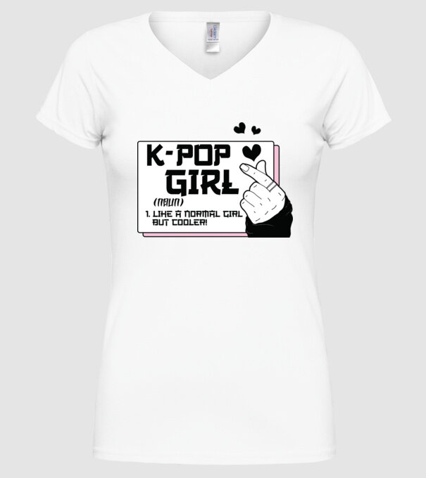 K-POP FANGIRL model alb pe tricou