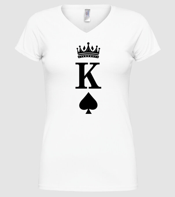 King model alb pe tricou