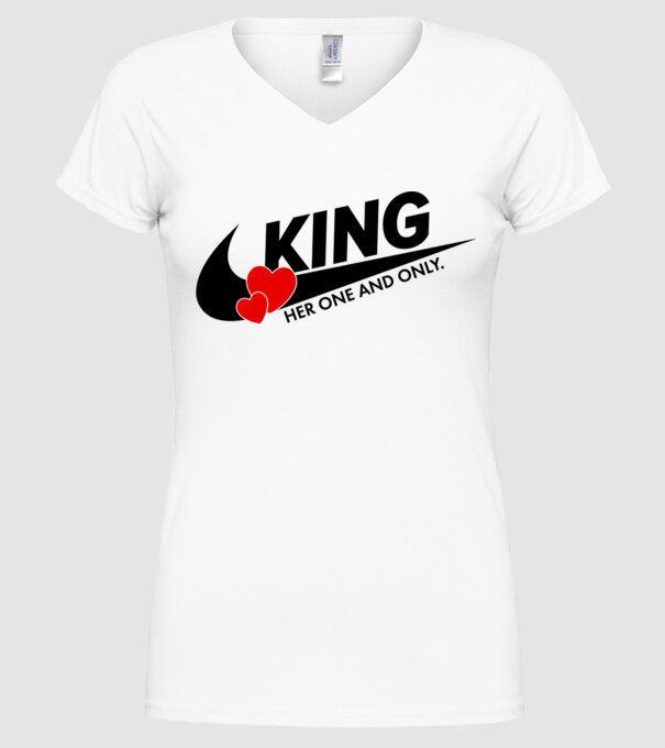 King model alb pe tricou