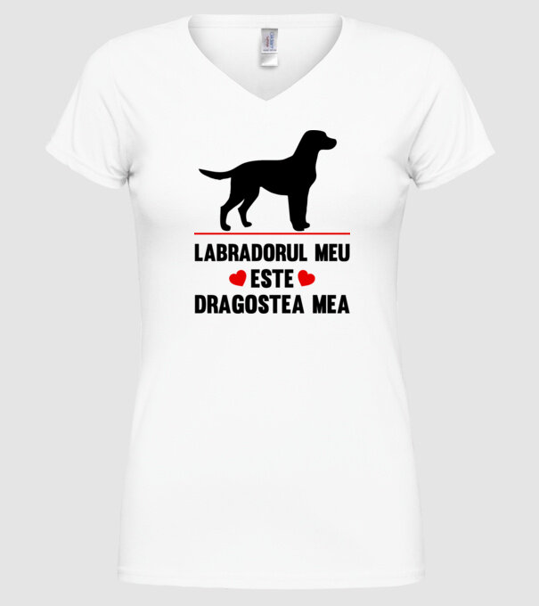 labradorul meu este dragostea mea model alb pe tricou