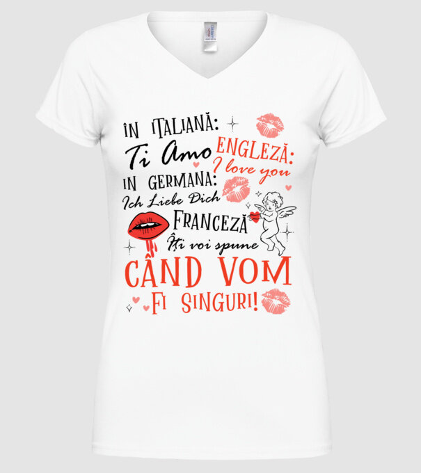Lecție de limbă model alb pe tricou
