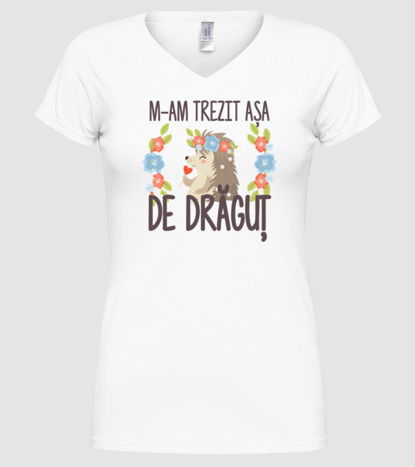 M-am trezit așa de drăguț model alb pe tricou
