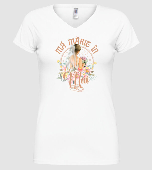 mă mărit - în mai model alb pe tricou