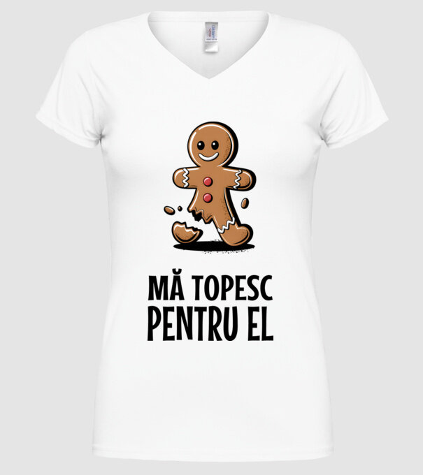Mă topesc pentru el alb model alb pe tricou