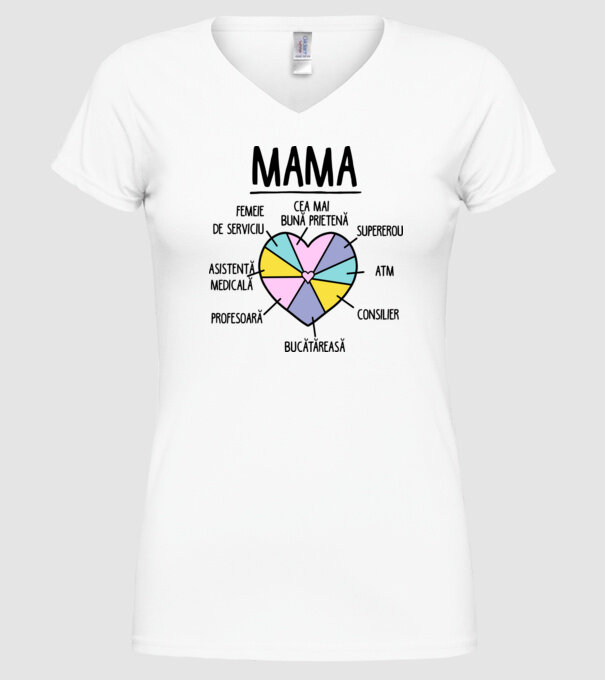 Mama cea mai bună prietenă, supererou model alb pe tricou