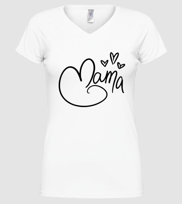 mama model alb pe tricou