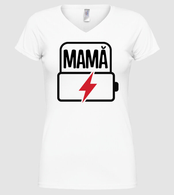 Mamă la încărcat model alb pe tricou