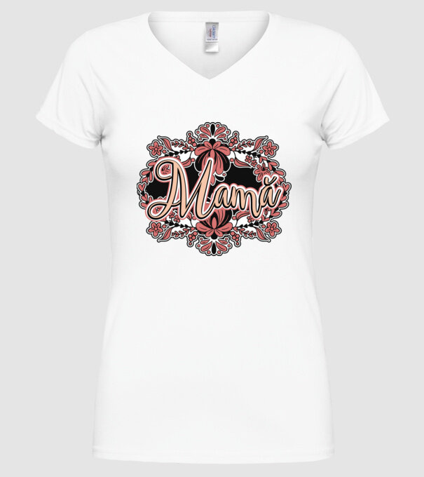 Mamă model alb pe tricou