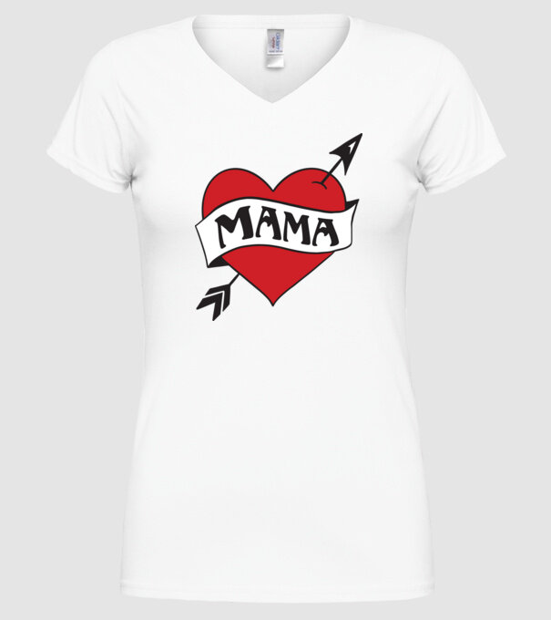 mama model alb pe tricou