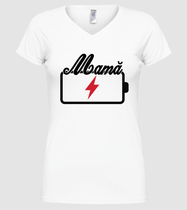 Mamă la încărcat model alb pe tricou