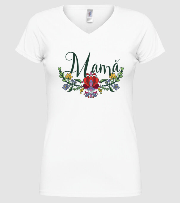 Mamă model alb pe tricou
