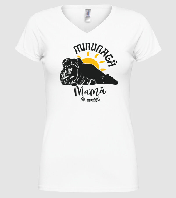 Minunată mamă de ursuleți model alb pe tricou
