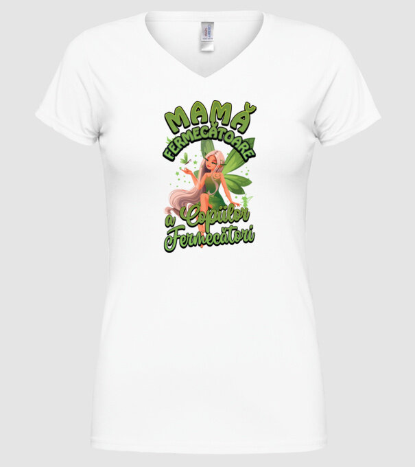 Mamă fermecătoare a copiilor fermecătorit model alb pe tricou