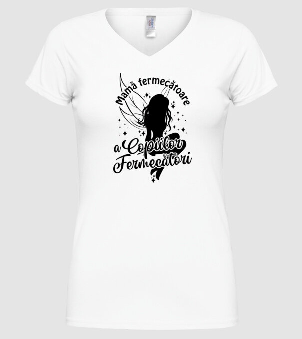 Mamă fermecătoare a copiilor fermecători model alb pe tricou