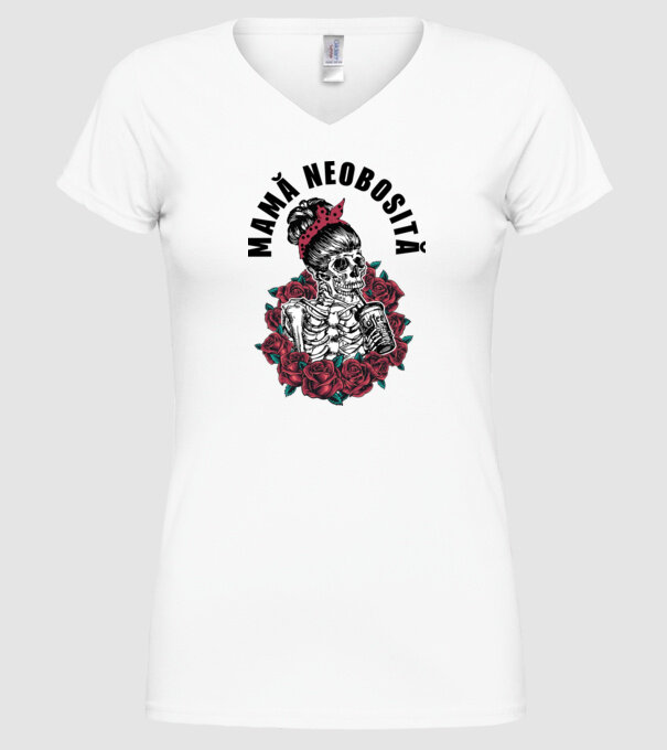 Mamă neobosită model alb pe tricou