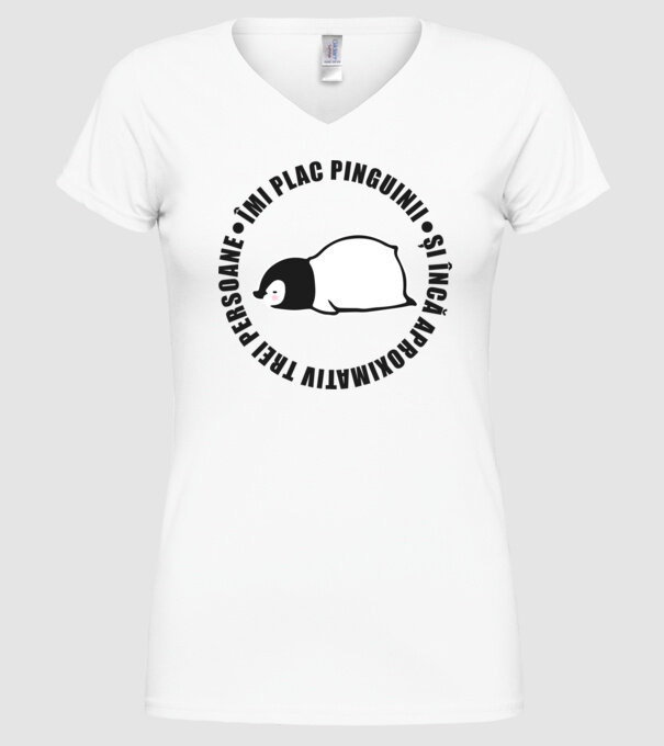 Îmi plac pinguinii - și încă aproximativ trei persoane model alb pe tricou
