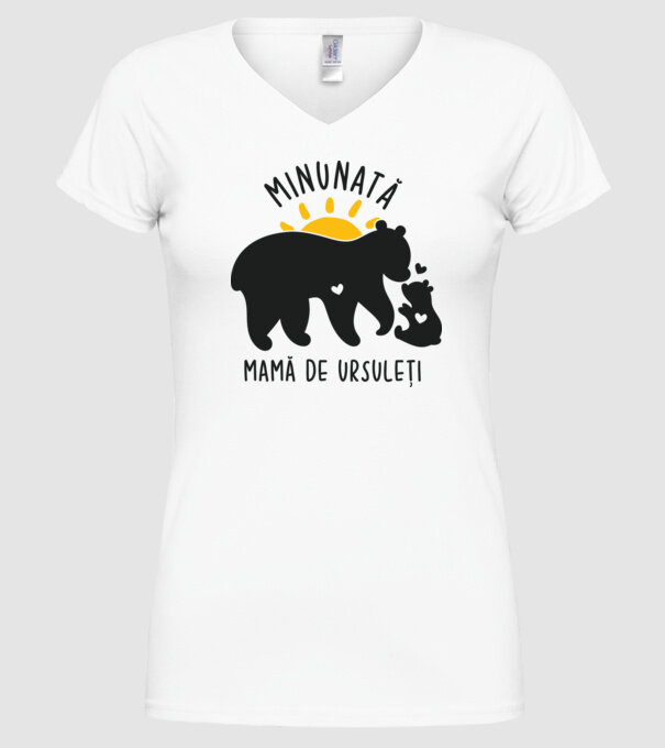 Minunată mamă de ursuleți model alb pe tricou