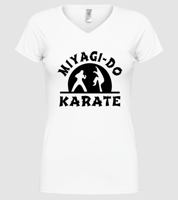 Miyagi-do karate black model alb pe tricou