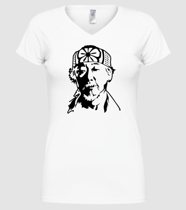 Miyagi head cobra kai model alb pe tricou