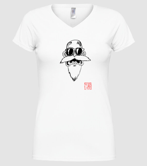 muten roshi art model alb pe tricou