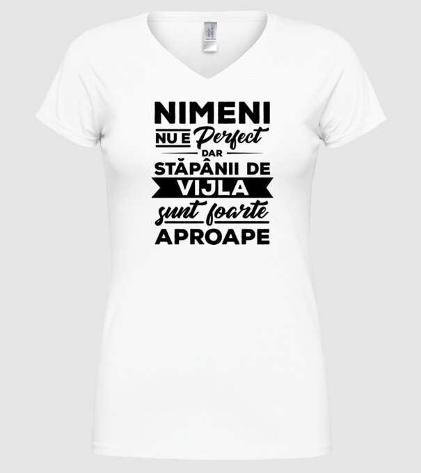 nimeni nu e perfect, dar stăpânii de vijla sunt foarte aproape model alb pe tricou