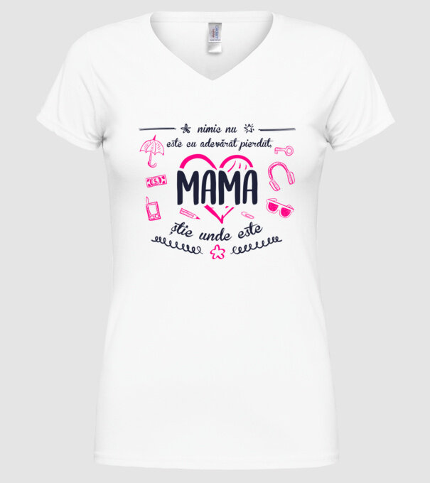 nimic nu este cu adevărat pierdut, mama știe unde este model alb pe tricou