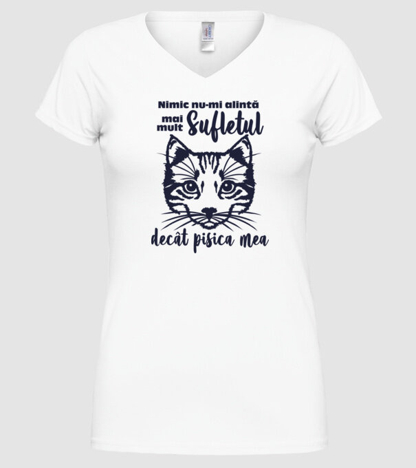 Nimic nu-mi alintă mai mult sufletul decât pisica mea model alb pe tricou