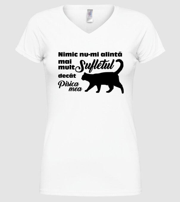 Nimic nu-mi alintă mai mult sufletul decât pisica mea model alb pe tricou